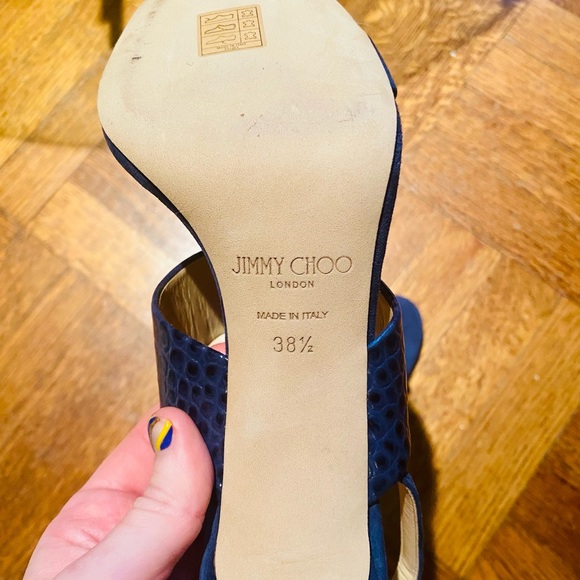 Jimmy Choo suede croc embossed slingback pumps - Picture 7 of 9